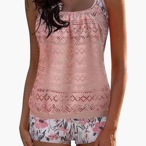 Peach & Floral Tankini